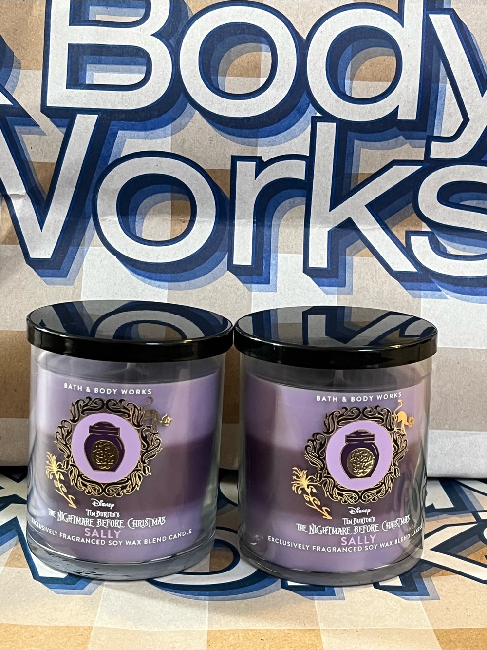 Bath & Body Works Purple 'Sally' Scented Soy Candle Duo